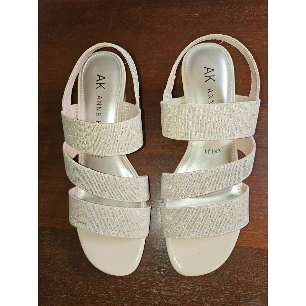 AK Anne Klein Blessings Womans Blush Strappy Stretchy Heel Size 6.5 New with box - Picture 8 of 9